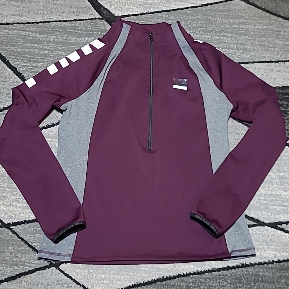 VS PINK VINTAGE ULTIMATE HALF-ZIP THUMB-HOLE SHIRT JACKET